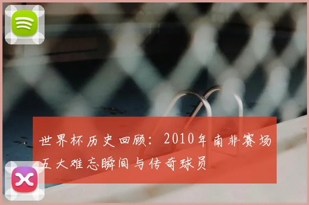 世界杯历史回顾：2010年南非赛场五大难忘瞬间与传奇球员